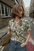 Botanical Print Crop Shirt