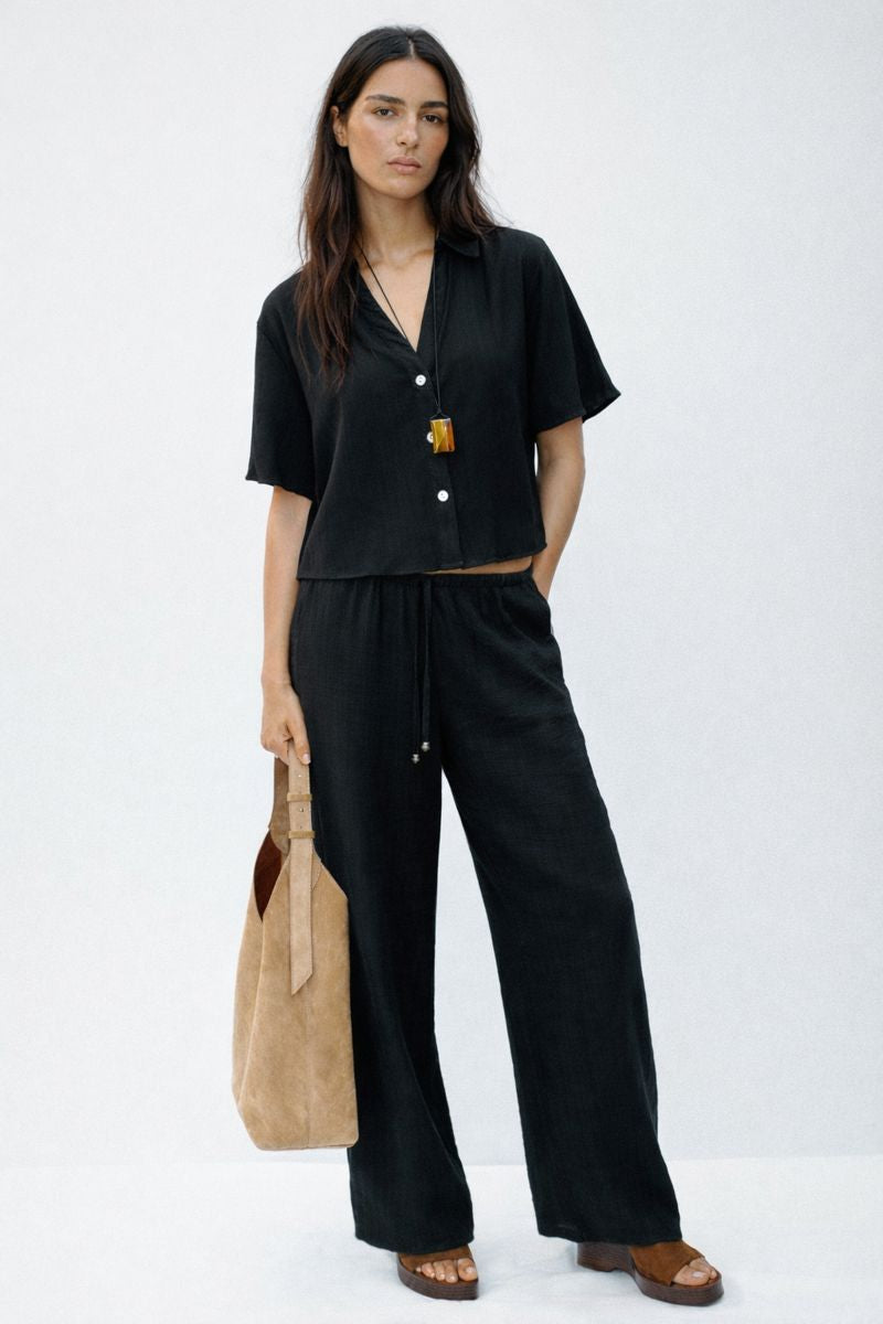 Crushed Wide Leg Pants