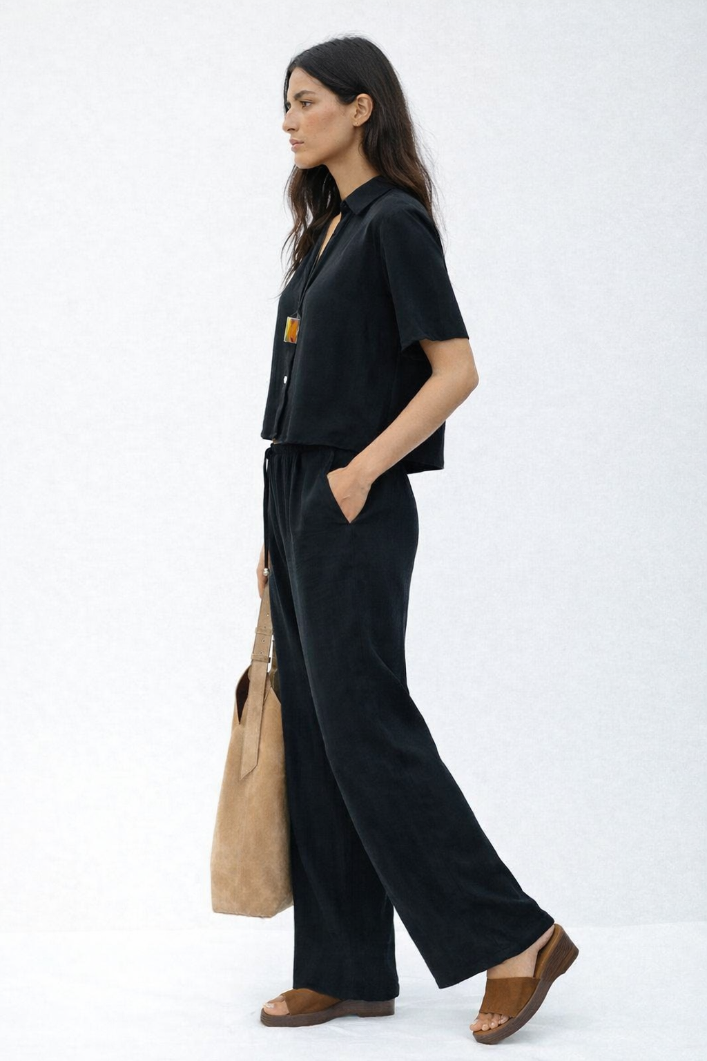 Crushed Wide Leg Pants