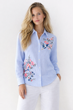 Floral Printed Stripe Shirt