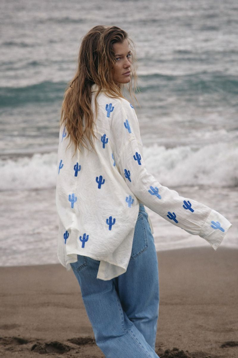 Cactus Embroidered Shirt
