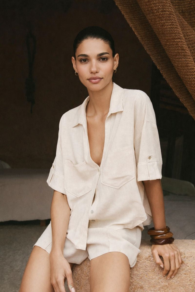 Oversized Linen Blend Shirt