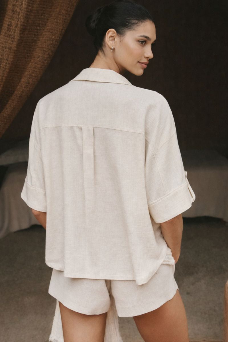 Oversized Linen Blend Shirt