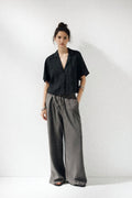 Flowing Cropped Viscose Shirt