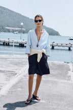 Wide-Sleeve Cotton Shirt