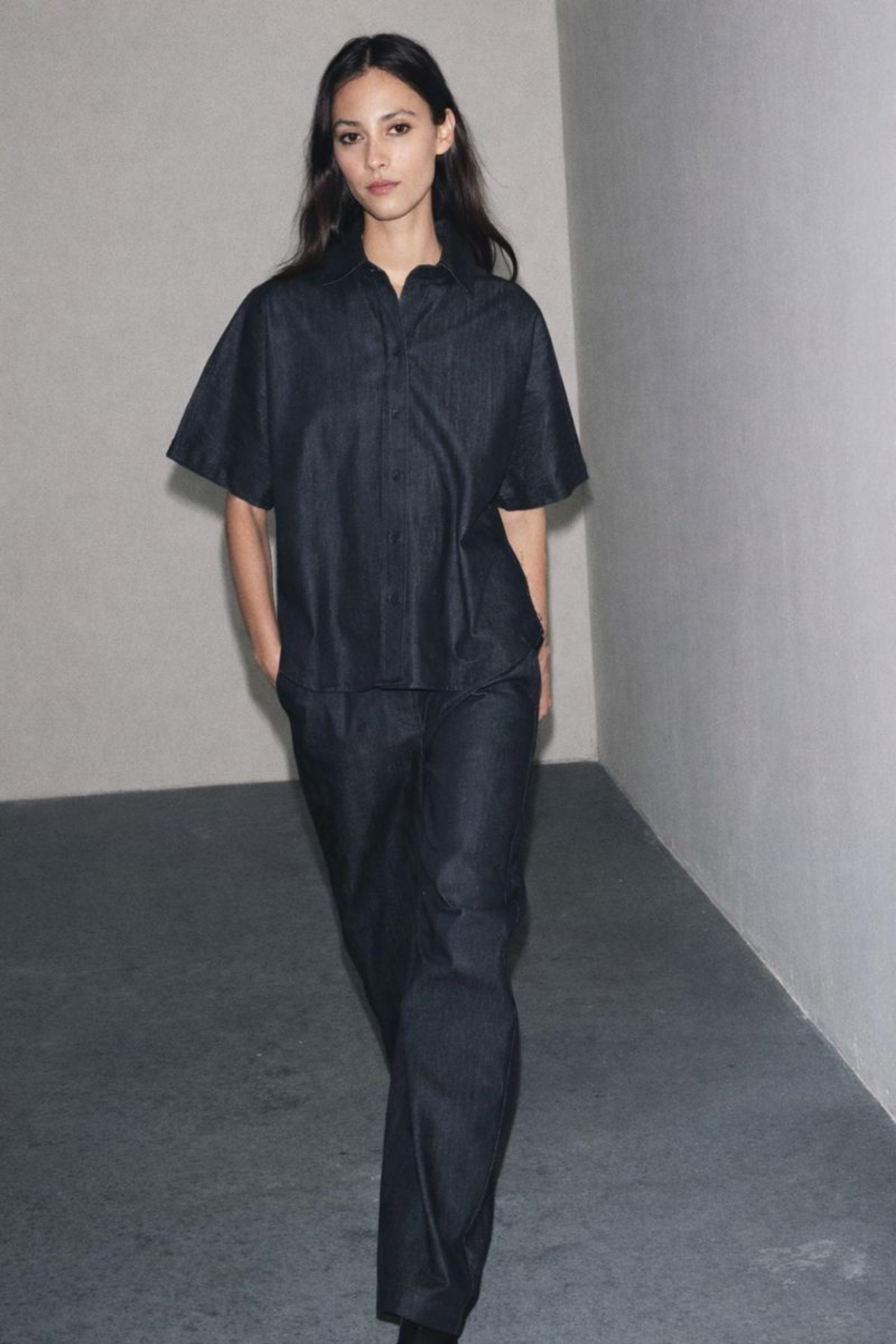 Straight-Leg Denim Trousers