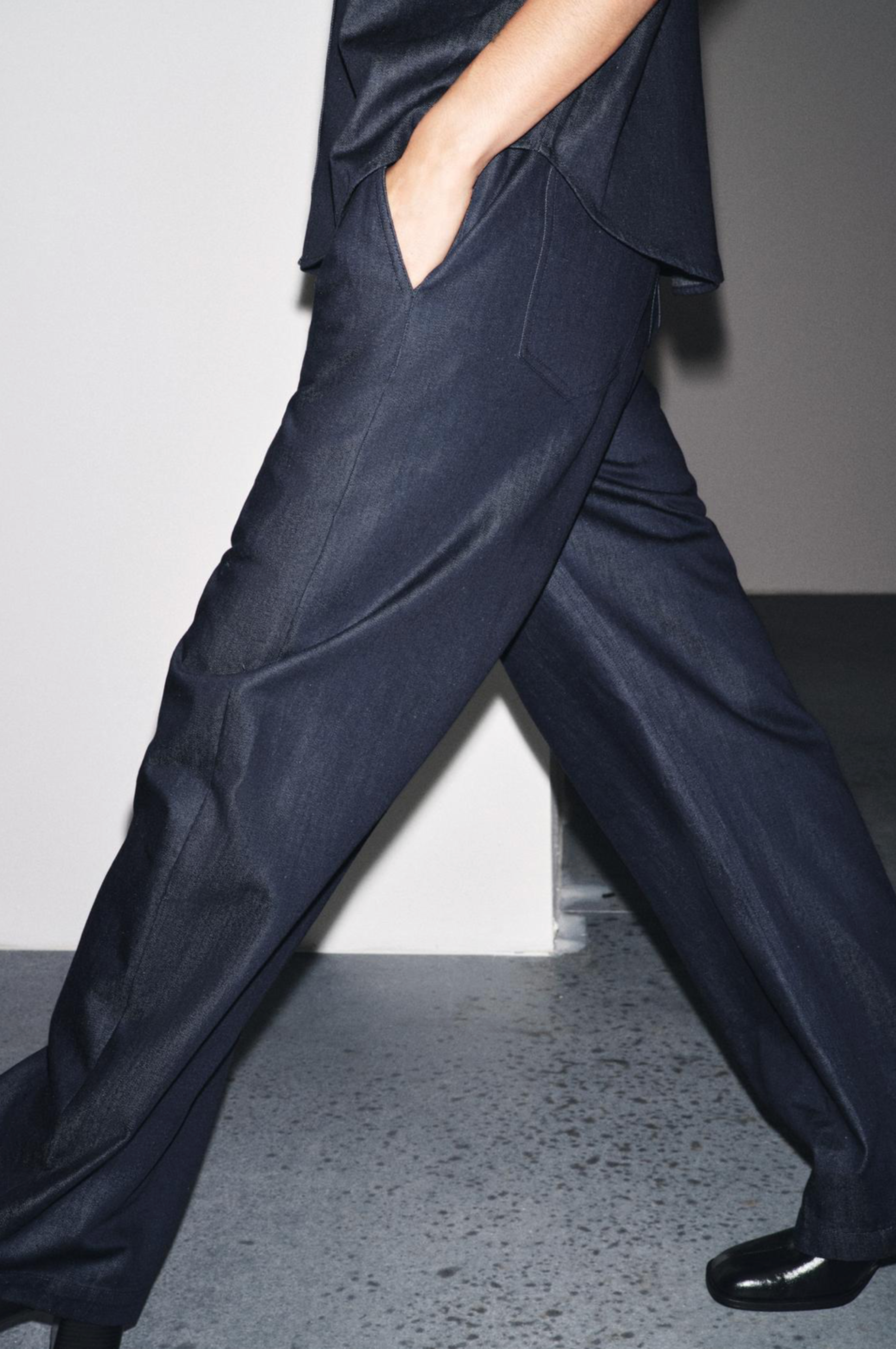 Straight-Leg Denim Trousers