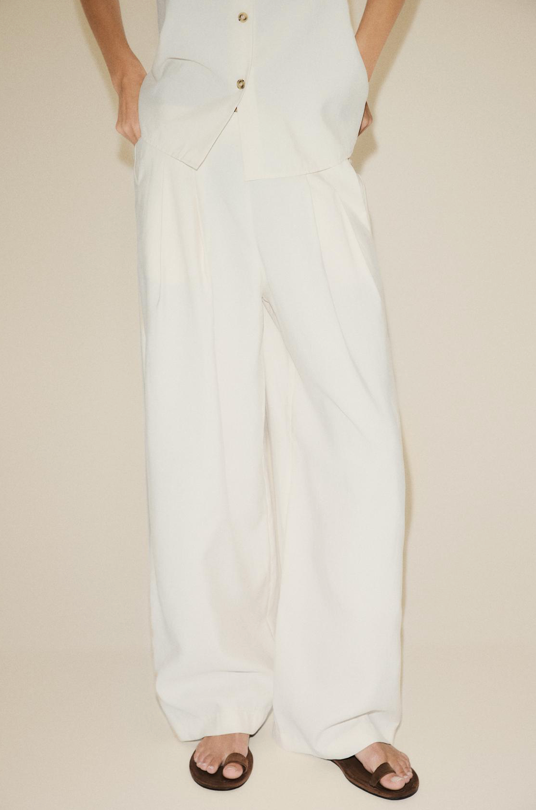 Wide Leg Viscose Trousers