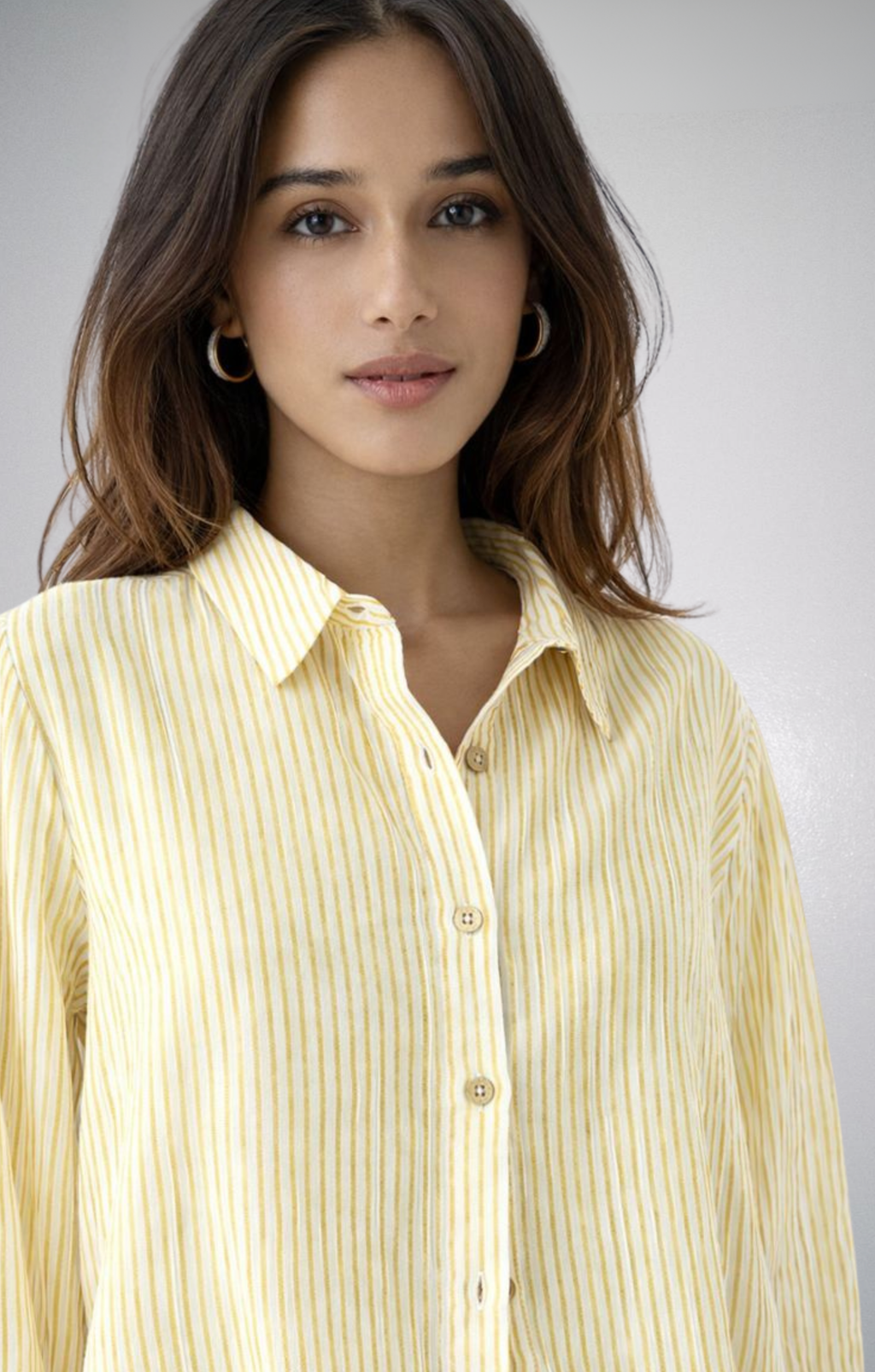 Lemon Pinstripe Viscose Shirt