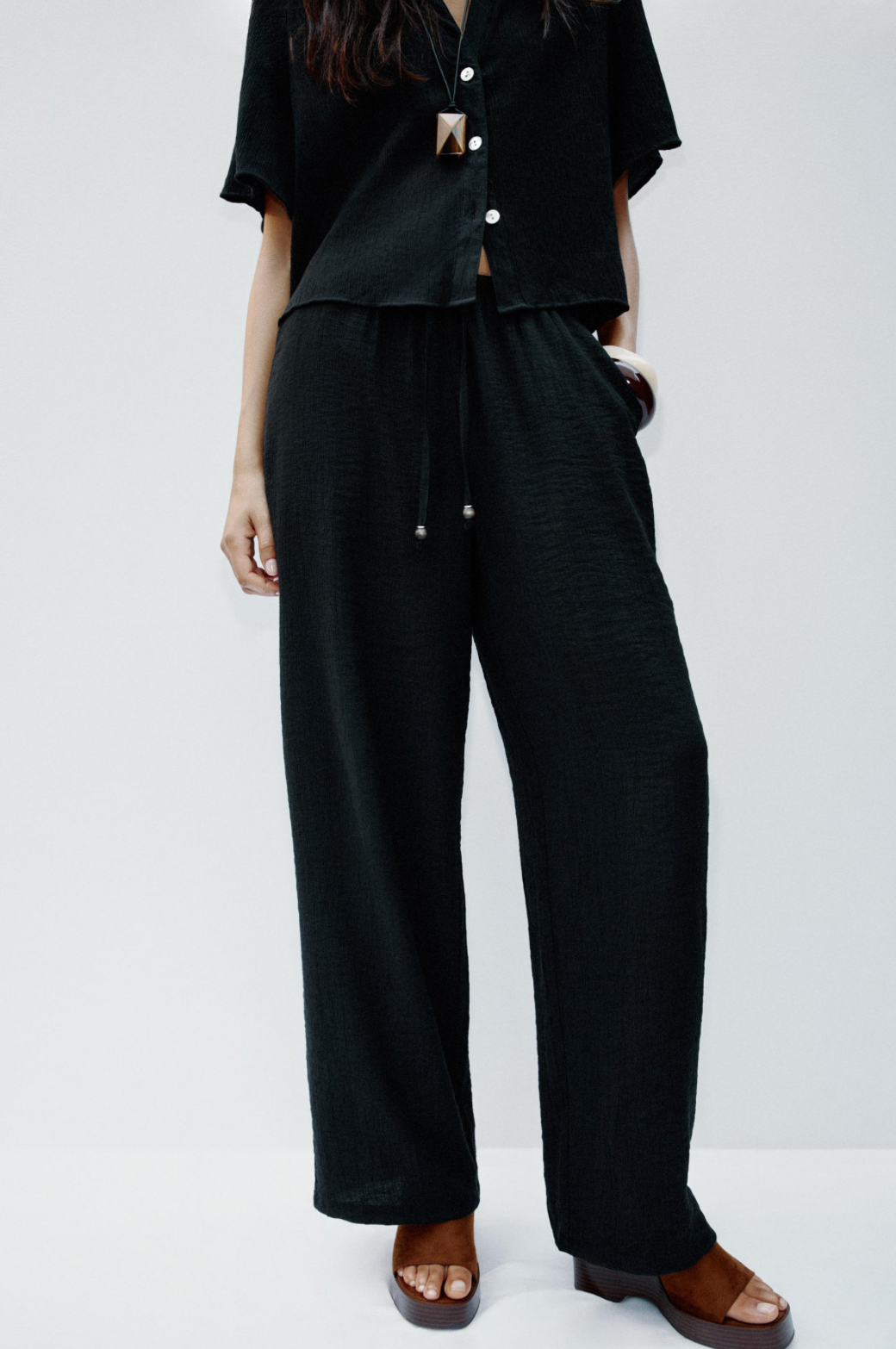 Crushed Wide Leg Pants