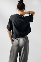 Flowing Cropped Viscose Shirt